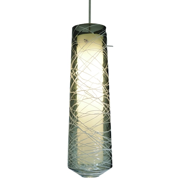 Spun LED Pendant - 4000K - 120V - Satin Nickel - Smoke